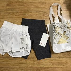 Lululemon white tracker and Align shorts bundle 2